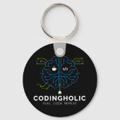 Codingholic Tech Brain Dark Programmer Sleutelhanger (Voorkant)