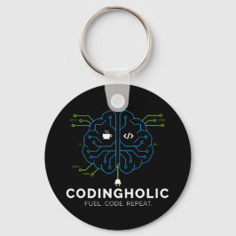 Codingholic Tech Brain Dark Programmer Sleutelhanger