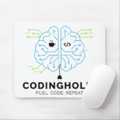 Codingholic Tech Brain Programmer | Developer Gift Muismat (Met muis)