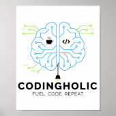 Codingholic Tech Brain Programmer Poster (Voorkant)