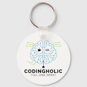 Codingholic Tech Brain Programmeur Sleutelhanger