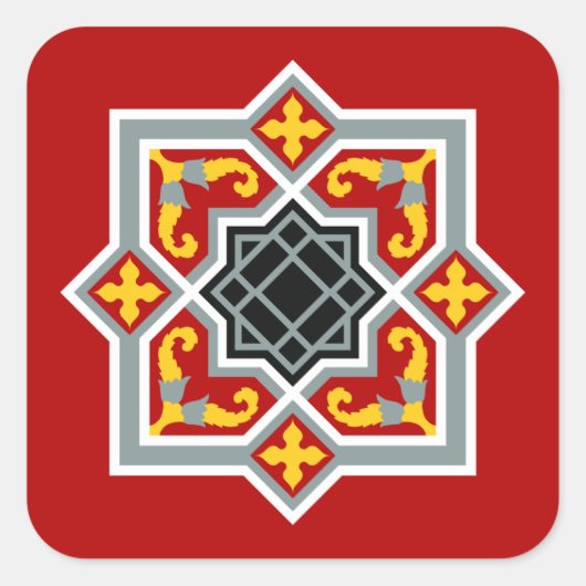 Codonoctagonpatroon tegel Barcelona Vierkante Sticker (Voorkant)