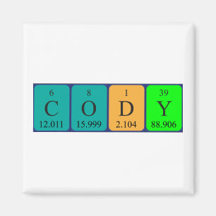 Cody periodieke table name magnet magneet