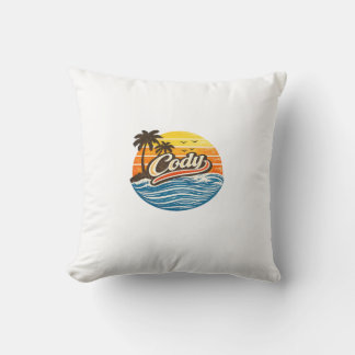 Cody Retro Sunset Naamontwerp Kussen
