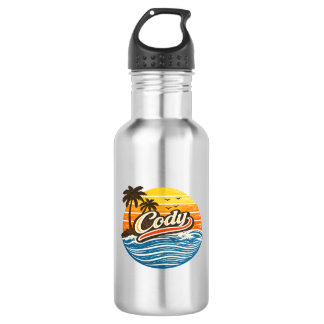 Cody Retro Sunset Naamontwerp Waterfles