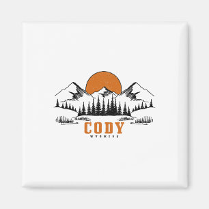 Cody Wyoming Vintage Bergen Usa Amerika Souvenir Magneet