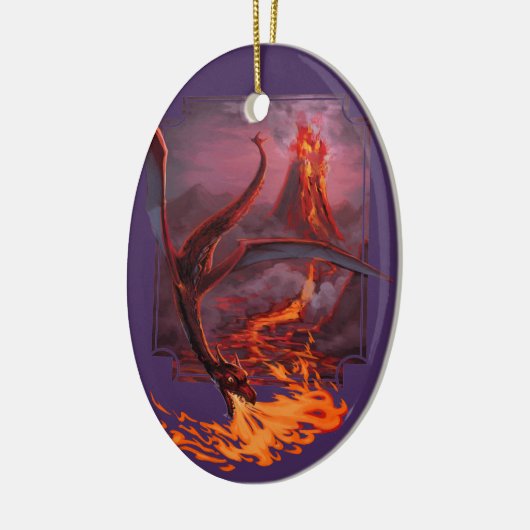 Cody's Lava Dragon Keramisch Ornament (Links)