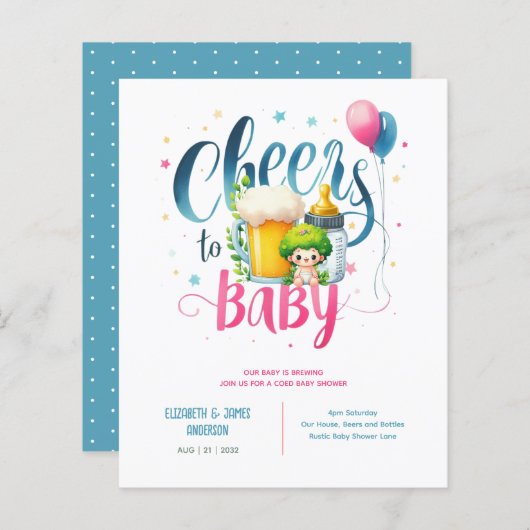 COED Baby Brouwende Bieren Flessen Koppel Shower (Voorkant / Achterkant)