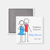Coed Baby shower magneet, jongen Magneet (Voorkant / Achterkant)
