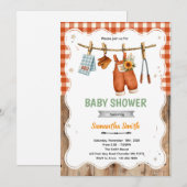 Coed BBQ Baby Shower invitation Kaart (Voorkant / Achterkant)