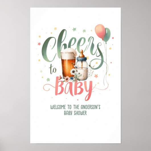 COED Beers Bottles Proost op Baby Brewing Shower Poster (Voorkant)