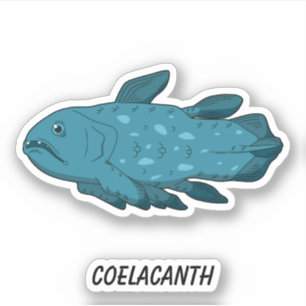 Coelacanth - levende fossiele vis vinyl sticker