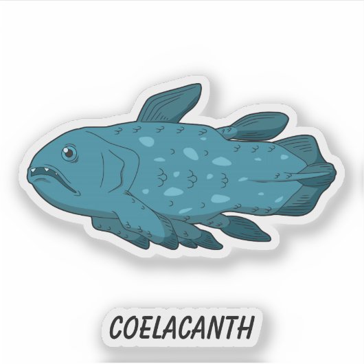 Coelacanth- Levende fossiele vis vinyl Sticker (Voorkant)