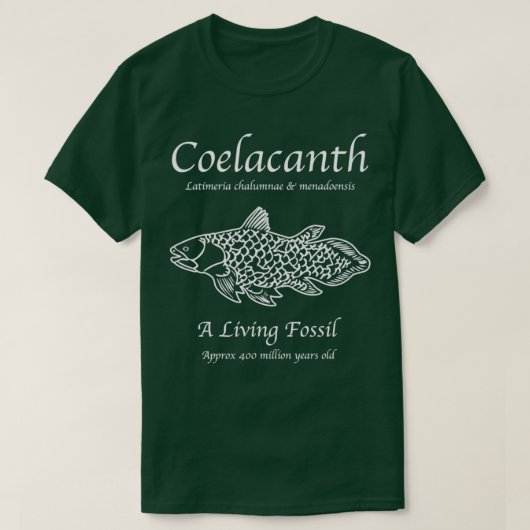 Coelacanth Living Fossil T-shirt (Design voorkant)