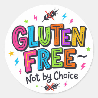 Coeliac Awareness Gluten Free Not By Choice Colour Ronde Sticker