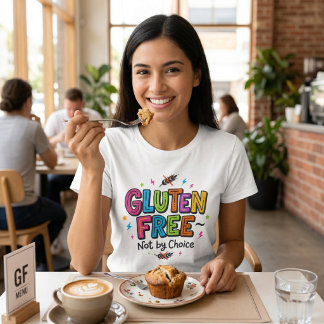 Coeliac Awareness Gluten Free Not By Choice Colour T-shirt