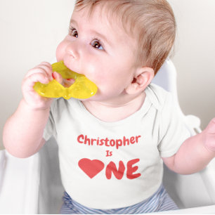 Coeur 1er Anniversaire T-shirt bébé