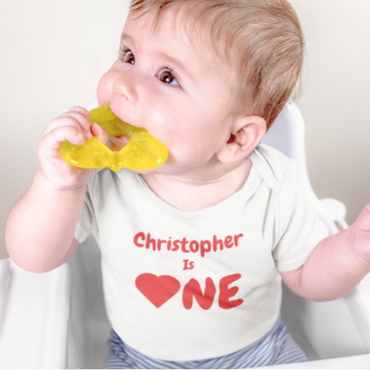 Coeur 1er Anniversaire T-shirt bébé