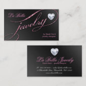 Coeur 2 de rose de noir de carte de visite de (Devant / Derrière)