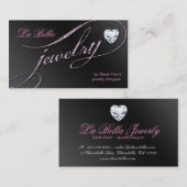 Coeur 3 de rose de noir de carte de visite de (Devant / Derrière)