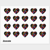 Cœur 70th Birthday Music Notes Heart Sticker (Feuille)