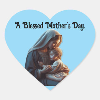 Cœur A Blessed Mother's Day Heart Shaped Sticker