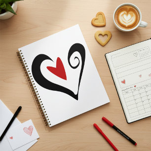 Coeur Abstrait rouge et noir Romantique moderne