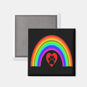 Coeur Aimant Avec Paw Sous Un Arc En Ciel (Recto/Verso)