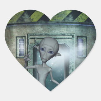 Cœur Alien Rencontre Sticker Coeur