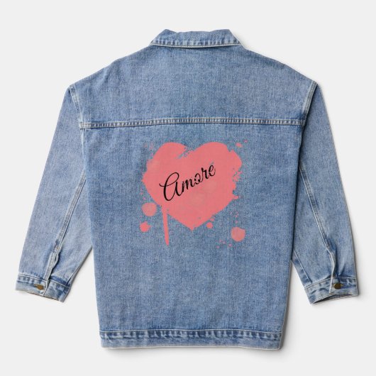 Coeur "Amore" Grunge Denim Veste (Verso)
