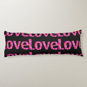 coeur amour valentines jour rose noir coussin