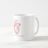 Coeur anatomique Médicale Nom du bureau Café Mug (Devant droit)