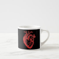 Coeur anatomique rouge et noir Espresso Mug       