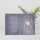 coeur arbre rustique pays nuptiale invitation (Debout devant)