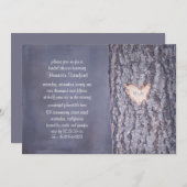 coeur arbre rustique pays nuptiale invitation (Devant / Derrière)