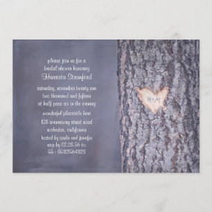 coeur arbre rustique pays nuptiale invitation