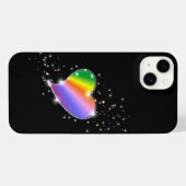 Coeur arc-en-ciel avec étoiles sur noir (Verso Horizontal)