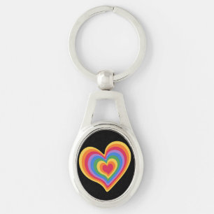 Cœur arc-en-ciel. Fierté de l'amour gay Porte-clés