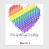 Coeur arc-en-ciel, Sticker pour ordinateur portabl (Feuille)