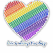 Coeur arc-en-ciel, Sticker pour ordinateur portabl (Devant)