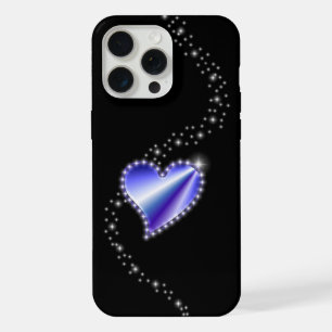 Coeur arc-en-ciel violet avec étoiles sur noir