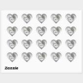 Coeur Argent Pour Personnaliser Les Stickers (Feuille)