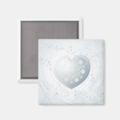 Coeur argenté, aimant (Recto/Verso)