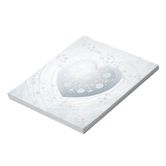 Coeur argenté, bloc-notes (Tourné)