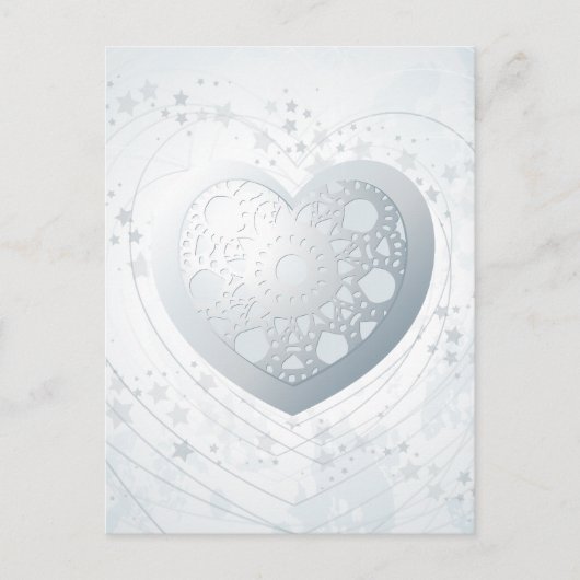 Coeur argenté, carte postale (Devant)