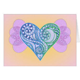Coeur assez bleu d'embrouillement de zen avec des