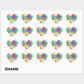 Cœur Autisme Aware Coeur Puzzle Pièces Sticker (Feuille)