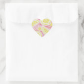 Coeur autocollant de citrons rose (Sac)
