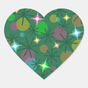 Coeur autocollant des lumières de Noël