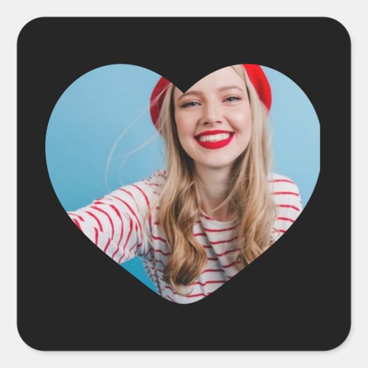 coeur autocollant photo personnalisée (Devant)